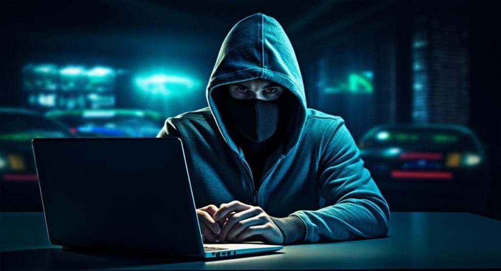 Illustration of CAN Bus, Control Area Network Hacker